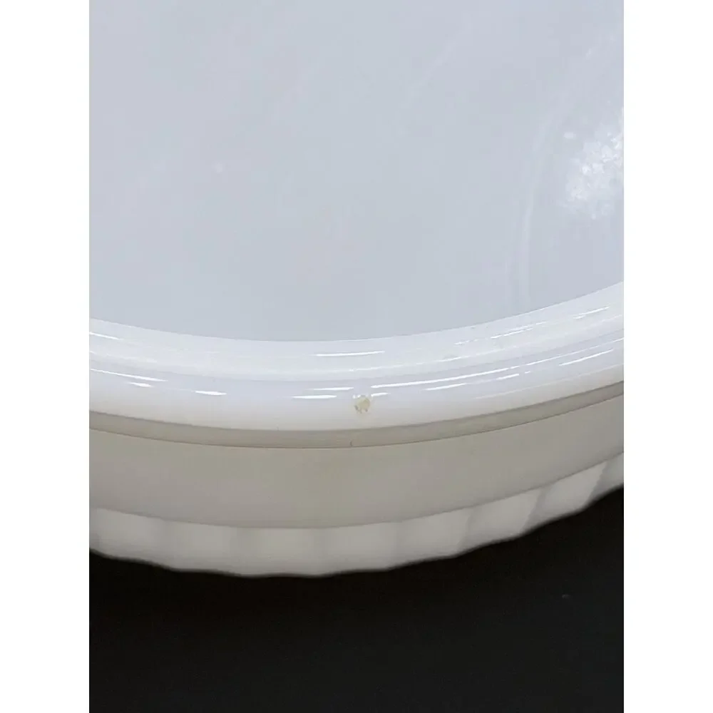 Vintage Anchor Hocking Fire King Oven 1 QT White Ribbed Casserole Dish Bowl 1436